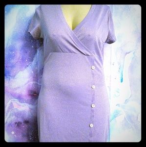 (NWOT) Midi lavender and silver Dress
